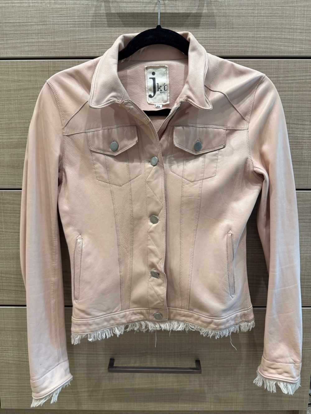 JKT Women's Blush Pink Leather Jacket size XS